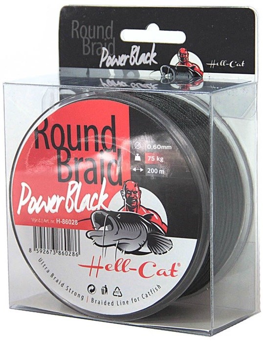 Hell-Cat Splétaná Šňůra Round Braid Power Black 200 m